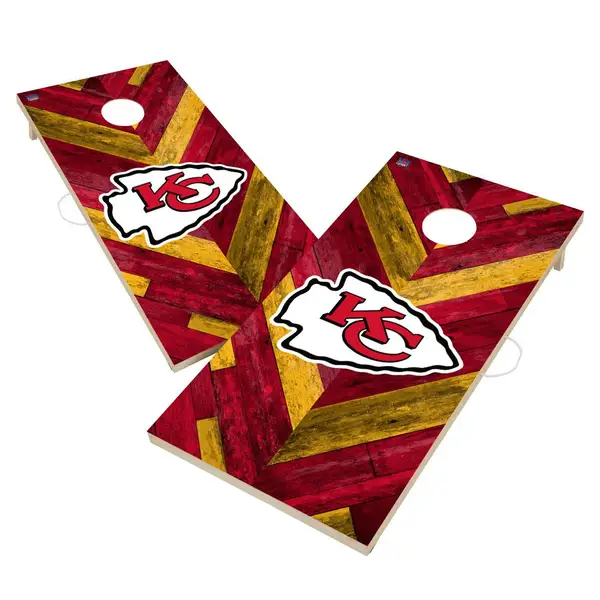 Victory Tailgate Kansas City Chiefs NFL Cornhole Herringbone Design