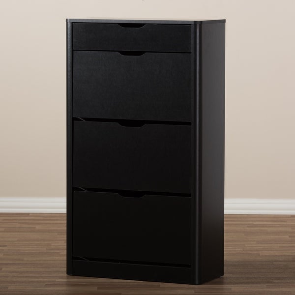 Contemporary Black Wood Storage Cabinet by Baxton Studio - - 16693513