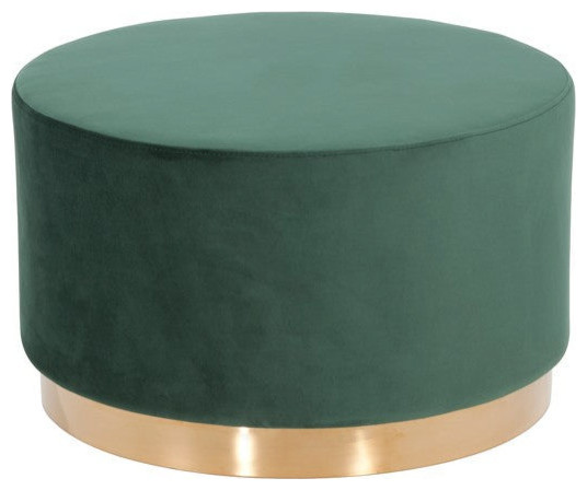 Andela Modern Green Velvet and Gold Ottoman   Contemporary   Footstools And Ottomans   by Rustic Home Furniture Deco  Houzz