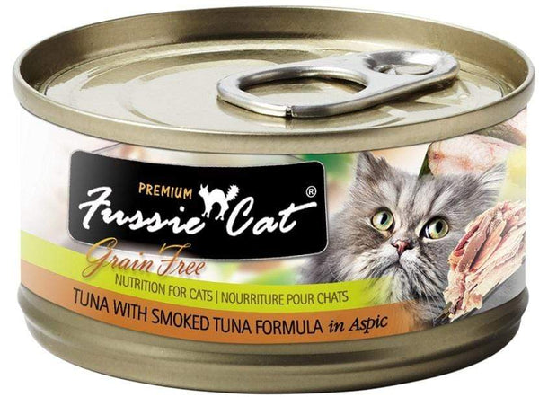 Fussie Cat Premium Grain Free Tuna with Smoked Tuna in Aspic Canned Ca