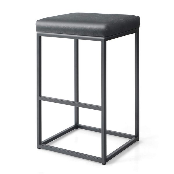 PHI VILLA 24''/ 30'' Height Metal Frame Modern Square Barstool