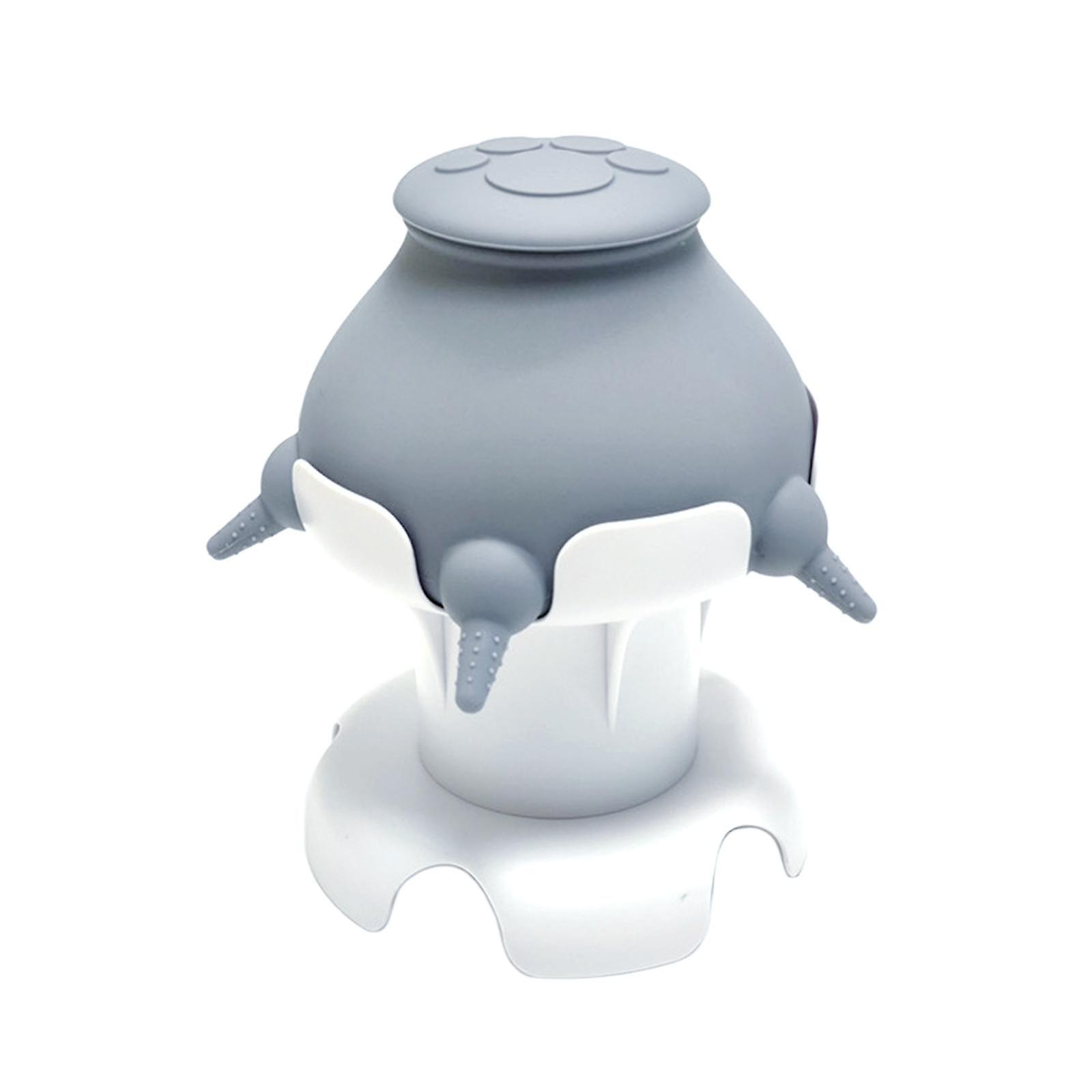 Pet Milk Bowl Small Animals Multi Nozzles Silicone Pet Milk Feeding Device Gray Hollow Base