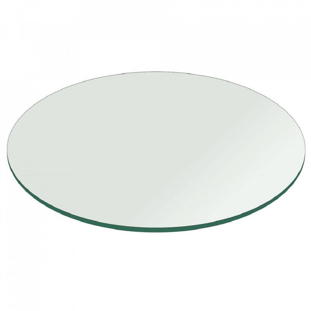 Fab Glass and Mirror 26 in. Clear Round Glass Table Top 14 in. Thickness Tempered Flat Edge Polished 26RT6THFLTE