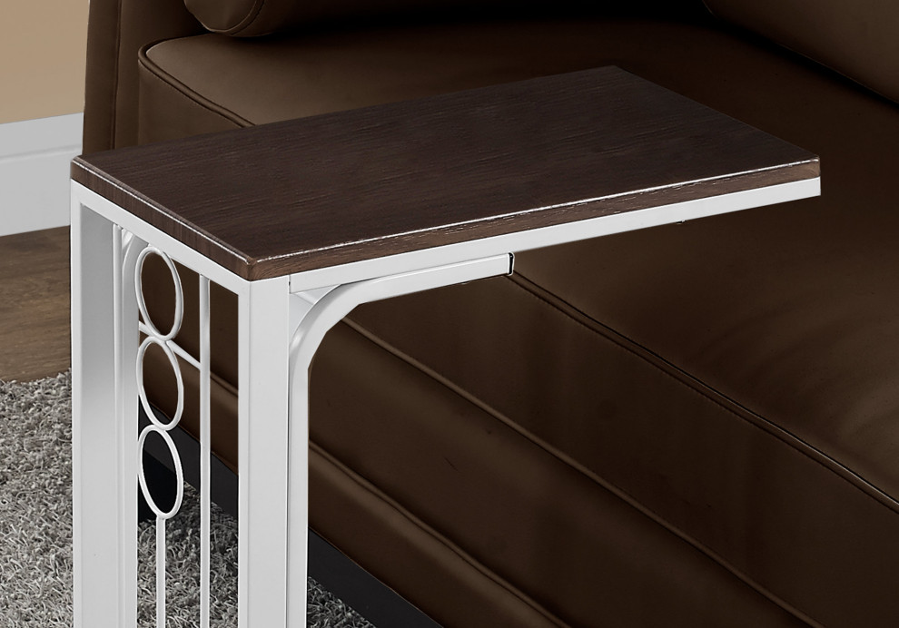 HomeRoots 16 quotx 9 quotx 24.5 quotCherryWhite MDF Top and Metal Base Accent Table   Contemporary   Side Tables And End Tables   by UStradeENT LLC  Houzz