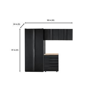 Husky 4-Piece Heavy Duty Welded Steel Garage Storage System in Black (92 in. W x 81 in. H x 24 in. D) HTC411020