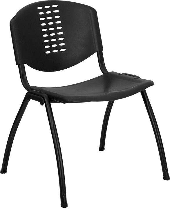 Hercules Series 880 Lb. Capacity Black Plastic Stack Chair With Black Frame   Contemporary   Armchairs And Accent Chairs   by Buildcom  Houzz