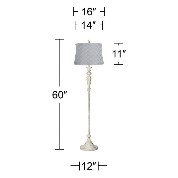 Tall Antique White Basra Gray Softback Drum Shade For Living Room Bedroom Office House Home