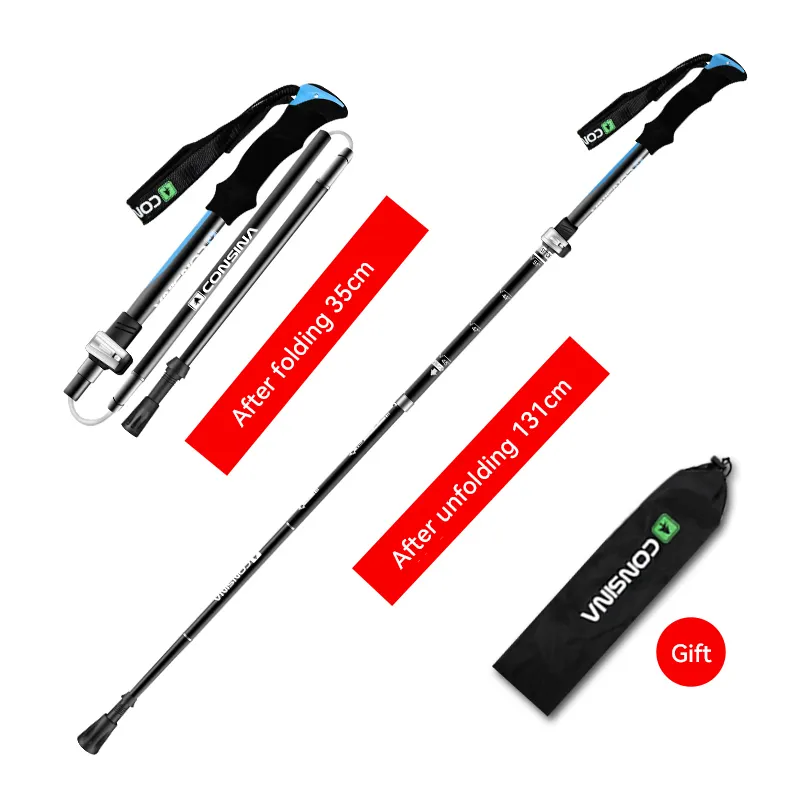 Telescopic Nordic Hiking Adjustable Walking Sticks Prices Folding Posture Trekking Pole Outdoor Camping Hiking Travelling 500pcs