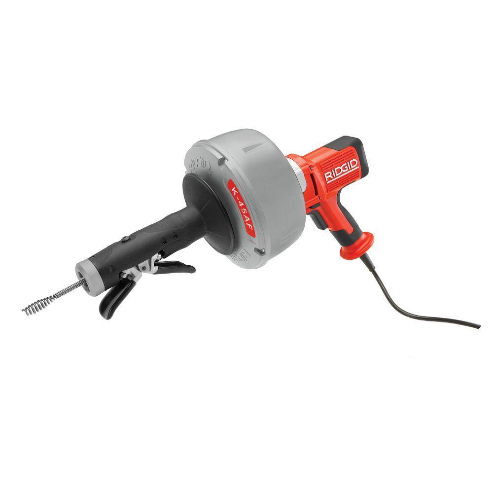 RIDGID K-45AF-5 Drain Cleaning Autofeed Snake Auger Machine with C-1 516 in. x 25 ft. Inner Core Cable 35473