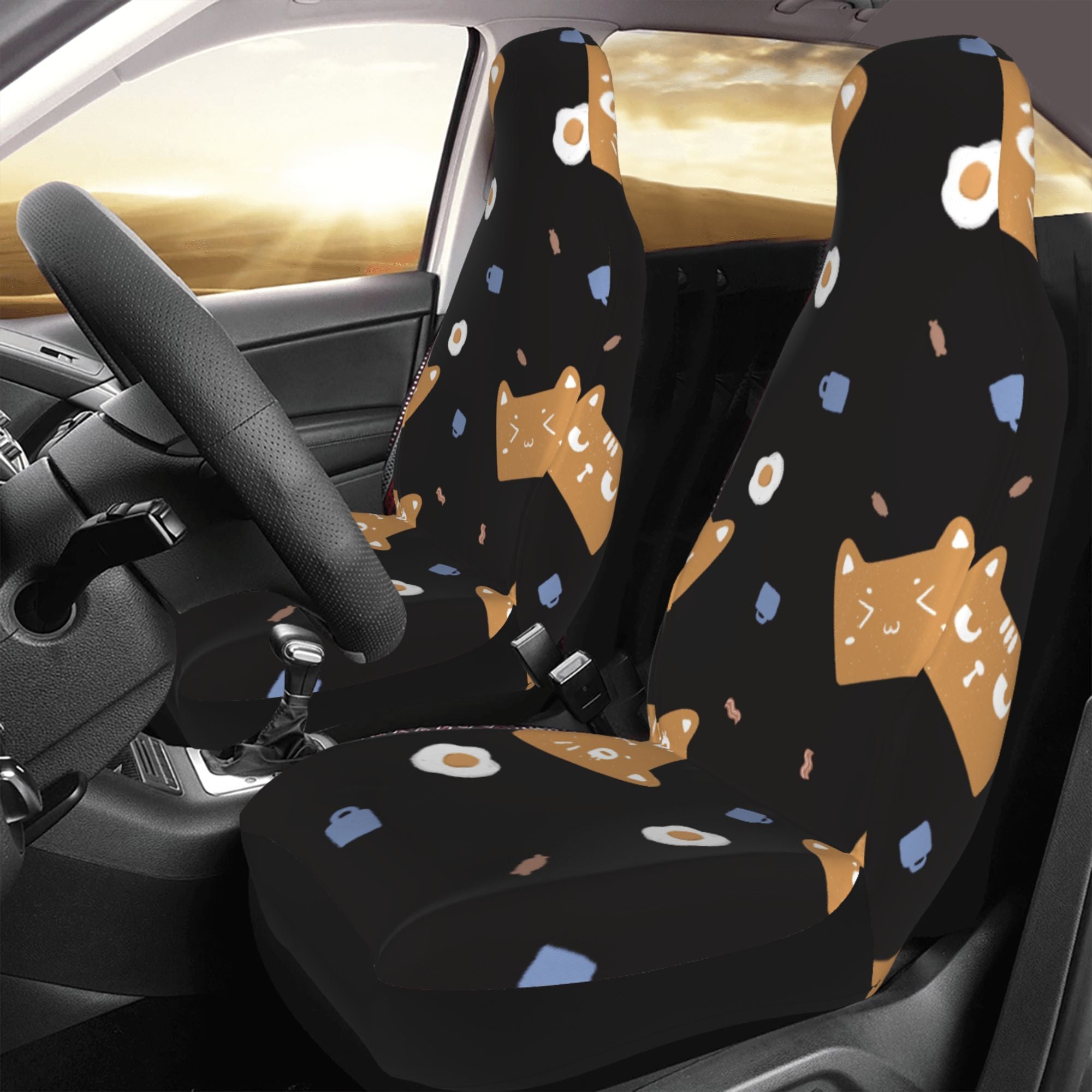 ZICANCN Car Seat Cover Cat Face Print Car Front Seat Covers Protectors ， Automotive Seat Covers for Cars Trucks Suv