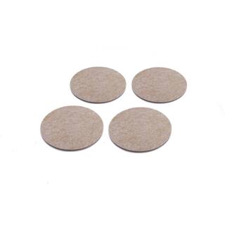 Everbilt 3 in. Beige Round Felt Heavy Duty Self-Adhesive Furniture Pads (4-Pack) 49928