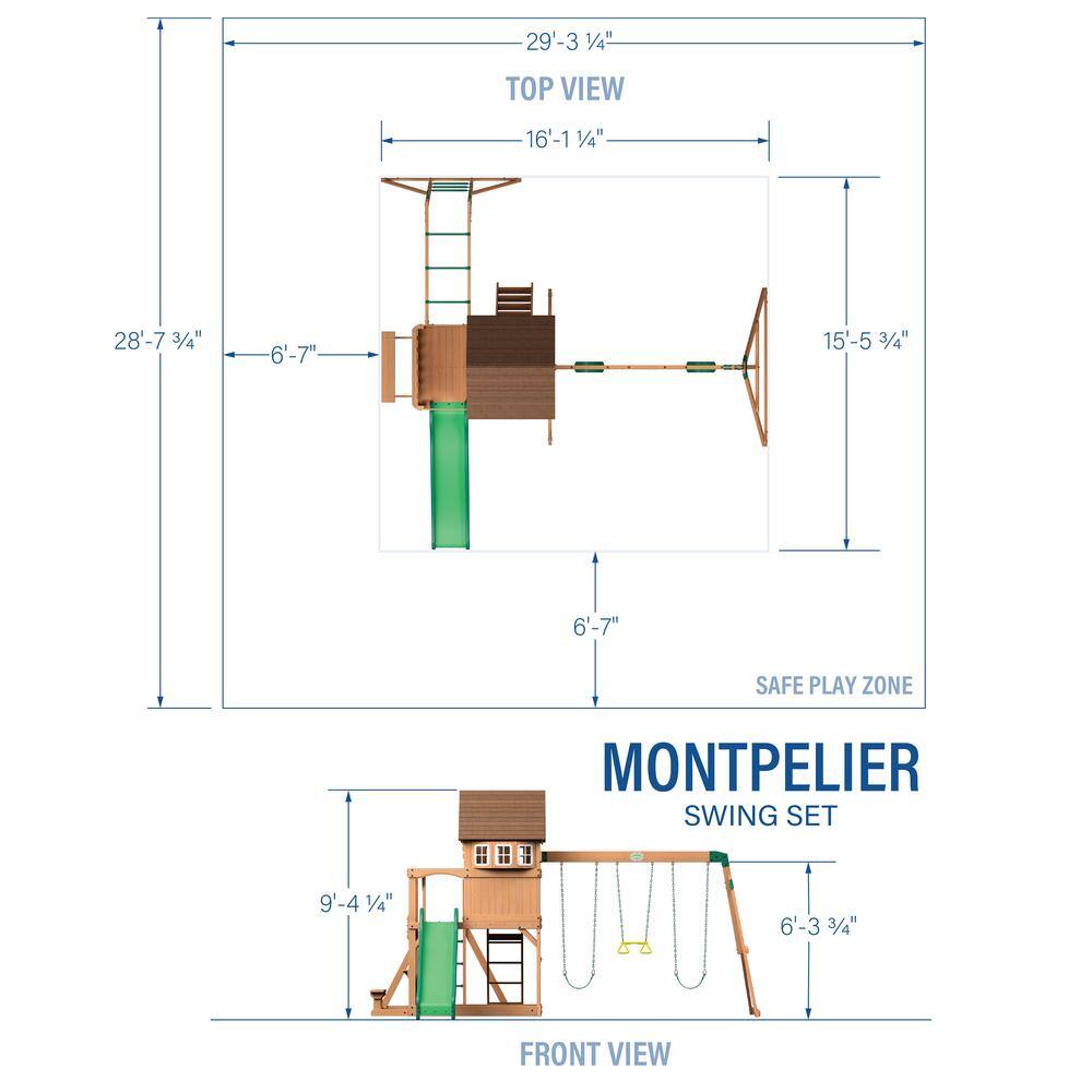 Backyard Discovery Montpelier All Cedar Swing Set 30211FCOM