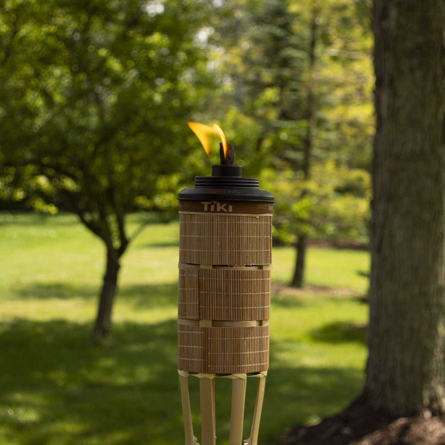 TIKI Easy Pour Brown Bamboo 60 in. Tiki Outdoor Torch 1 pk