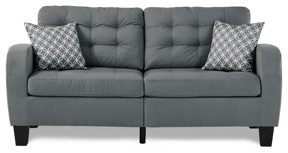 Dexter Sofa With 2 Pillows   Transitional   Sofas   by Lexicon Home  Houzz