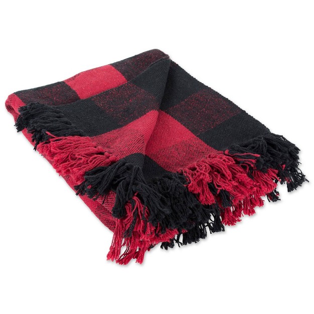 Buffalo Check Throw Blanket Tango Red blue Design Imports