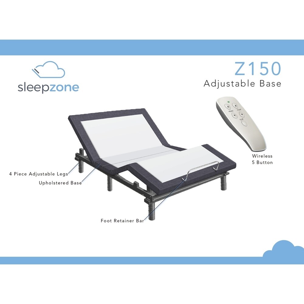 Sleep Zone 8 inch Laguna Firm Memory Foam Mattress and Adjustable Bed Set