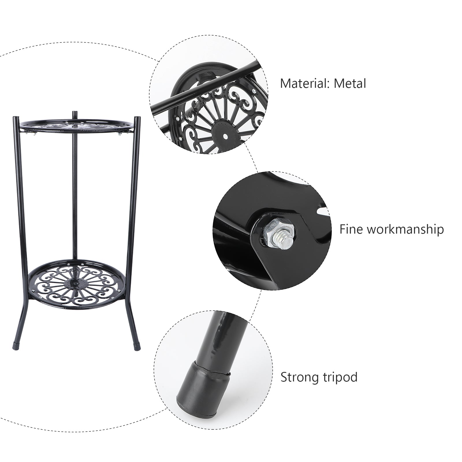 Flower Plant Stand Rack Stands Metal Pot Planter Iron Holder Outdoor Potted Shelf Plants Tier Garden Display Multiple