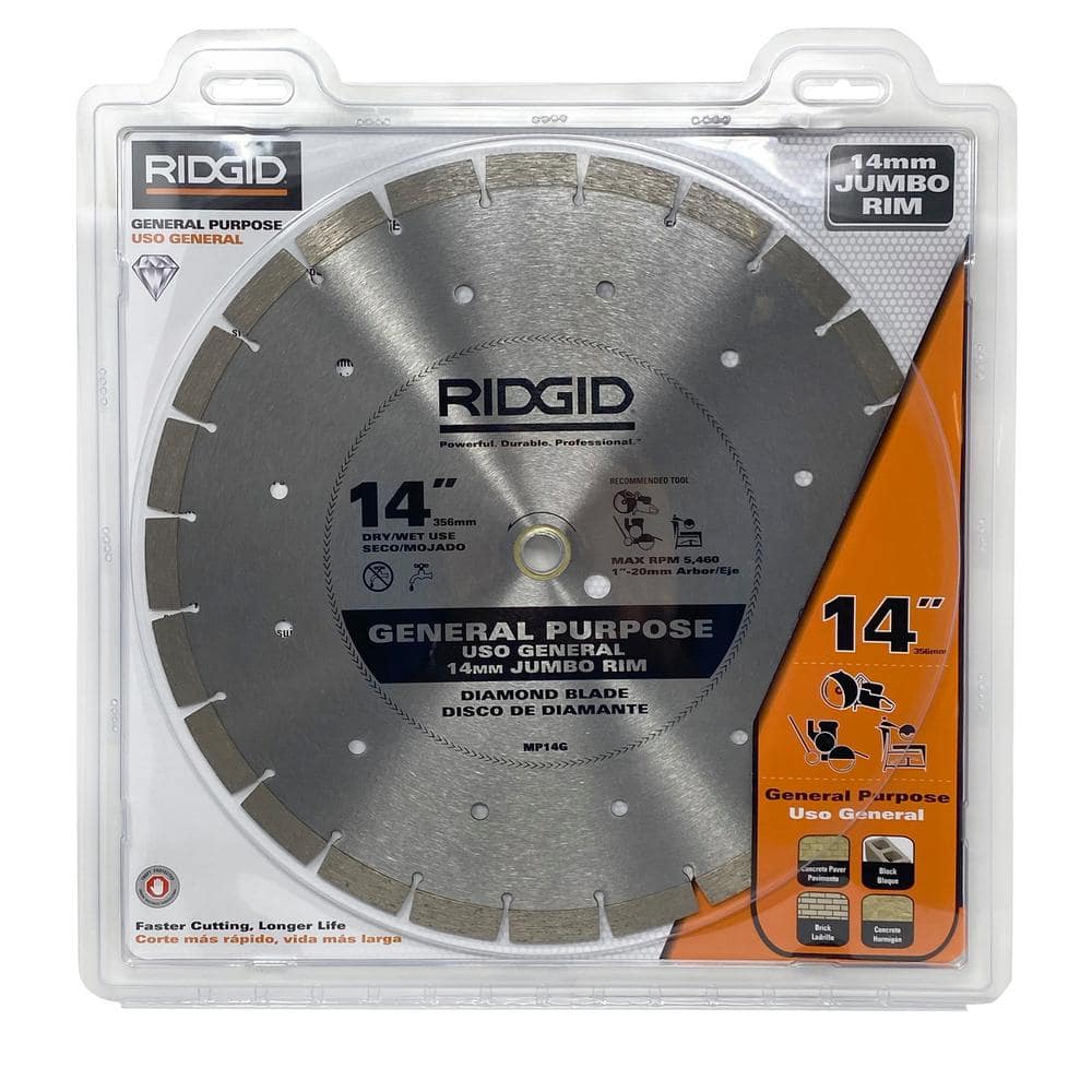 RIDGID 14 in. Segmented High-Rim Diamond Blade HD-MP14G