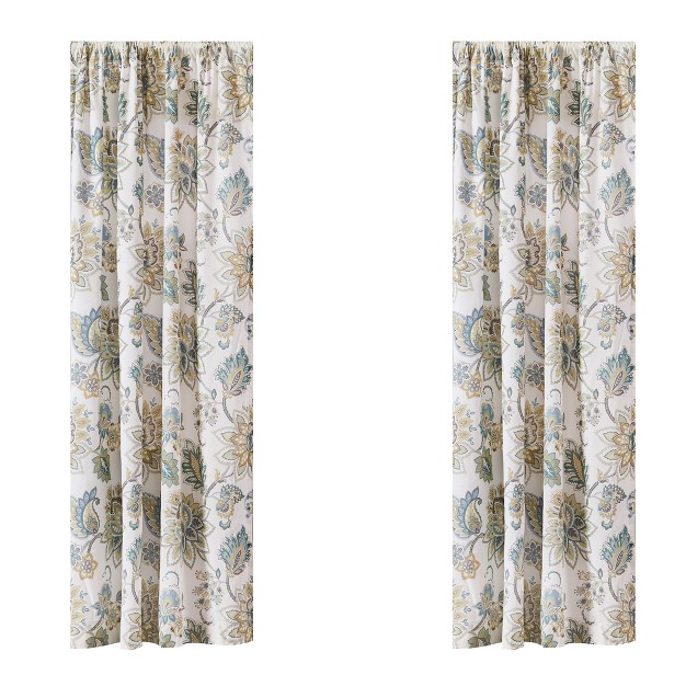 Palladium Floral Lined Curtain Panel With Rod Pocket Levtex Home