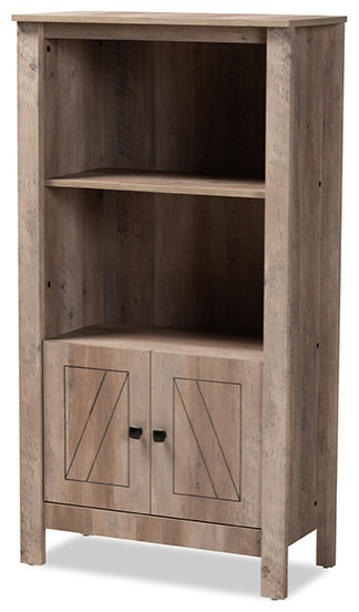 Aliza Rustic Oak Finish Wood 3 Tier Bookcase   Farmhouse   Bookcases   by Baxton Studio  Houzz