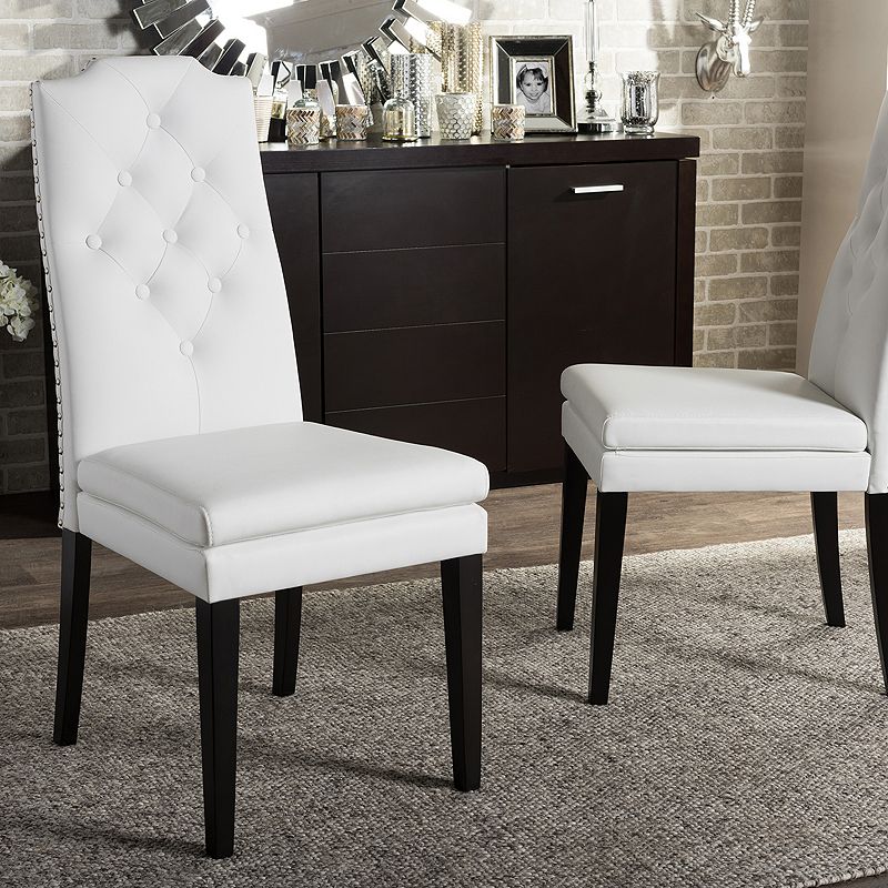 Baxton Studio Dylin Faux-Leather Dining Chair 2-piece Set