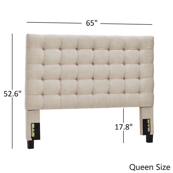 Briella Button Tufted Linen Upholstered Headboard iNSPIRE Q Modern - - 13620207