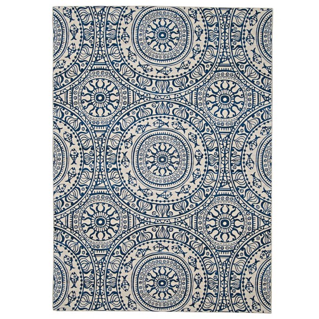 Wohler Washable Outdoor Rug Smoke blue Linon