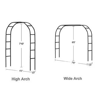 85 in. Black Metal Garden Arch Wide Sturdy Metal Trellis TG22597