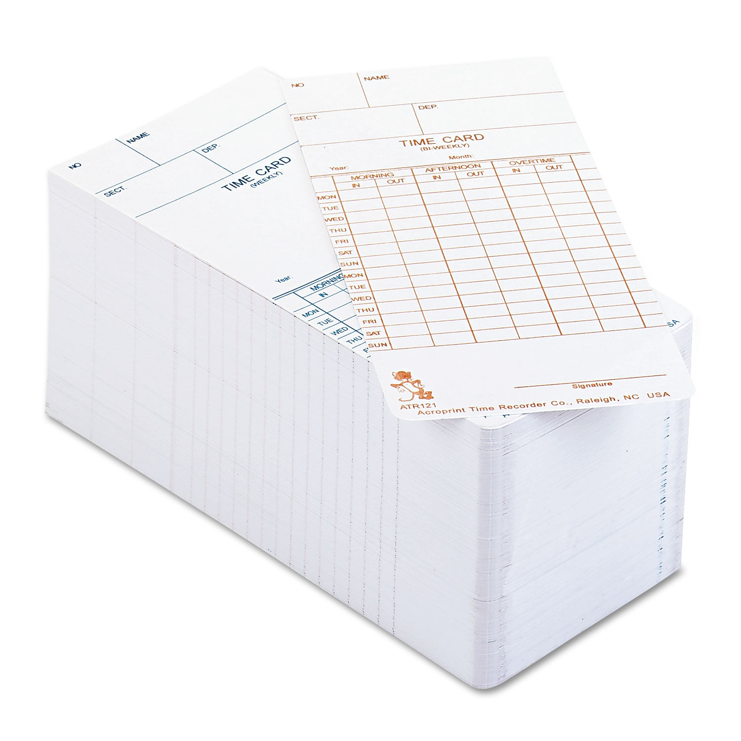 Time Clock Cards for Acroprint ATR120 by Acroprintandreg; ACP099110000