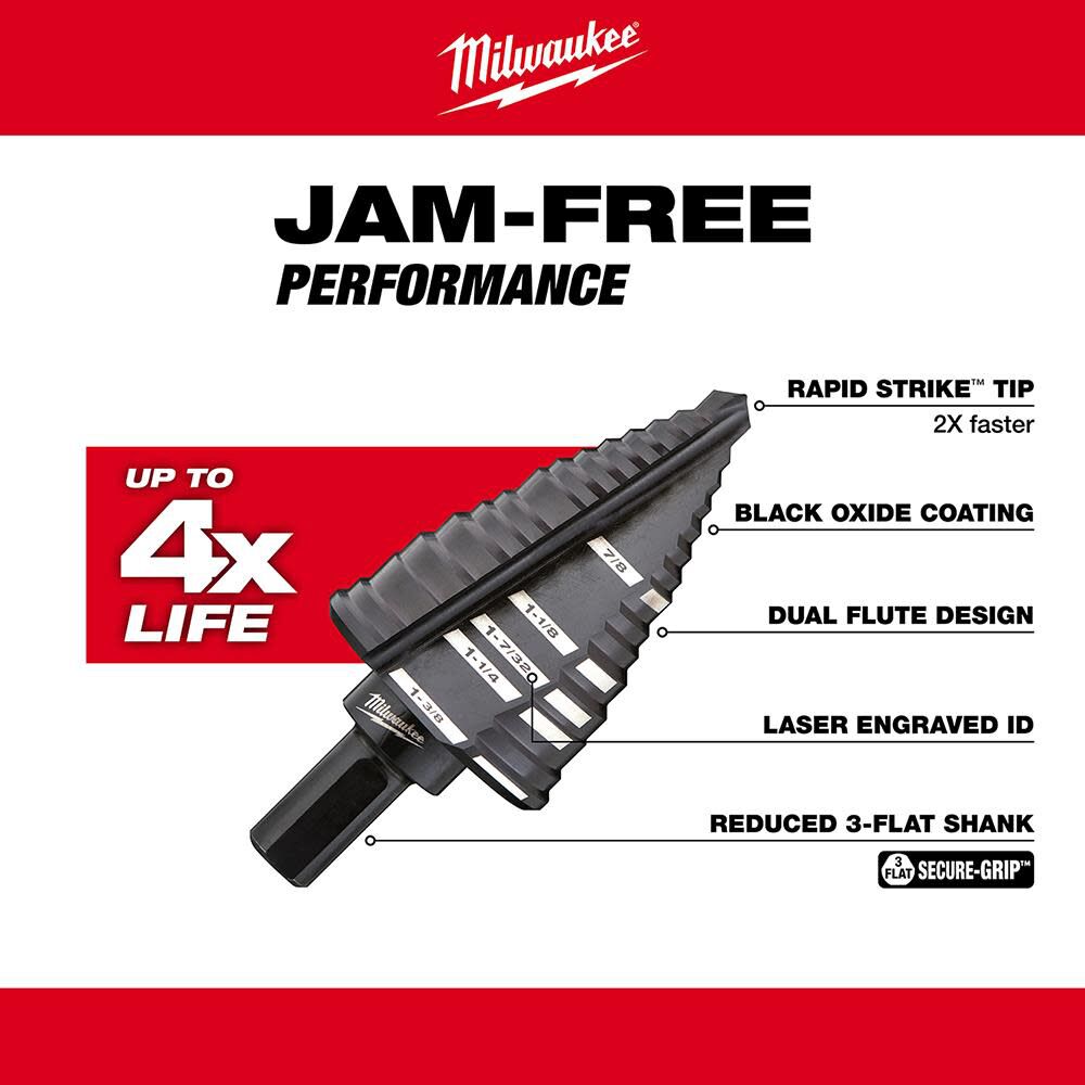 Milwaukee 4-Piece Step Drill Bit Set 48-89-9223 from Milwaukee