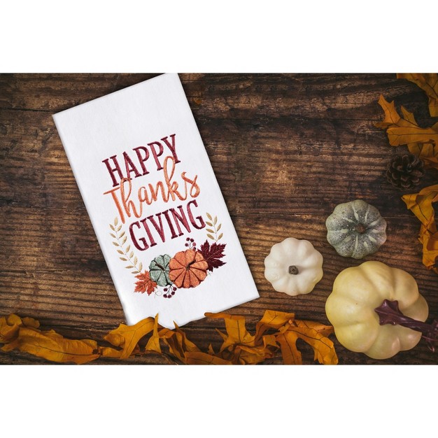 C amp f Home Happy Thanksgiving Pumpkin Flour Sack Kitchen Dishtowel