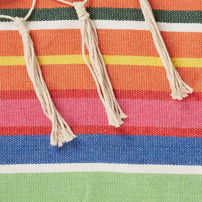 Actifo Hammock Chair with Tassel Fringe - Colorful Stripes