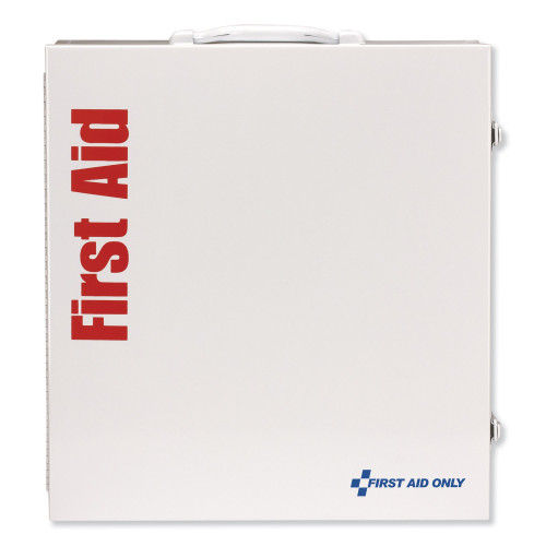 First Aid Only ANSI 2015 Class A+ Type I and II Industrial First Aid Kit 100 People， 676 Pieces， Metal Case (90575)