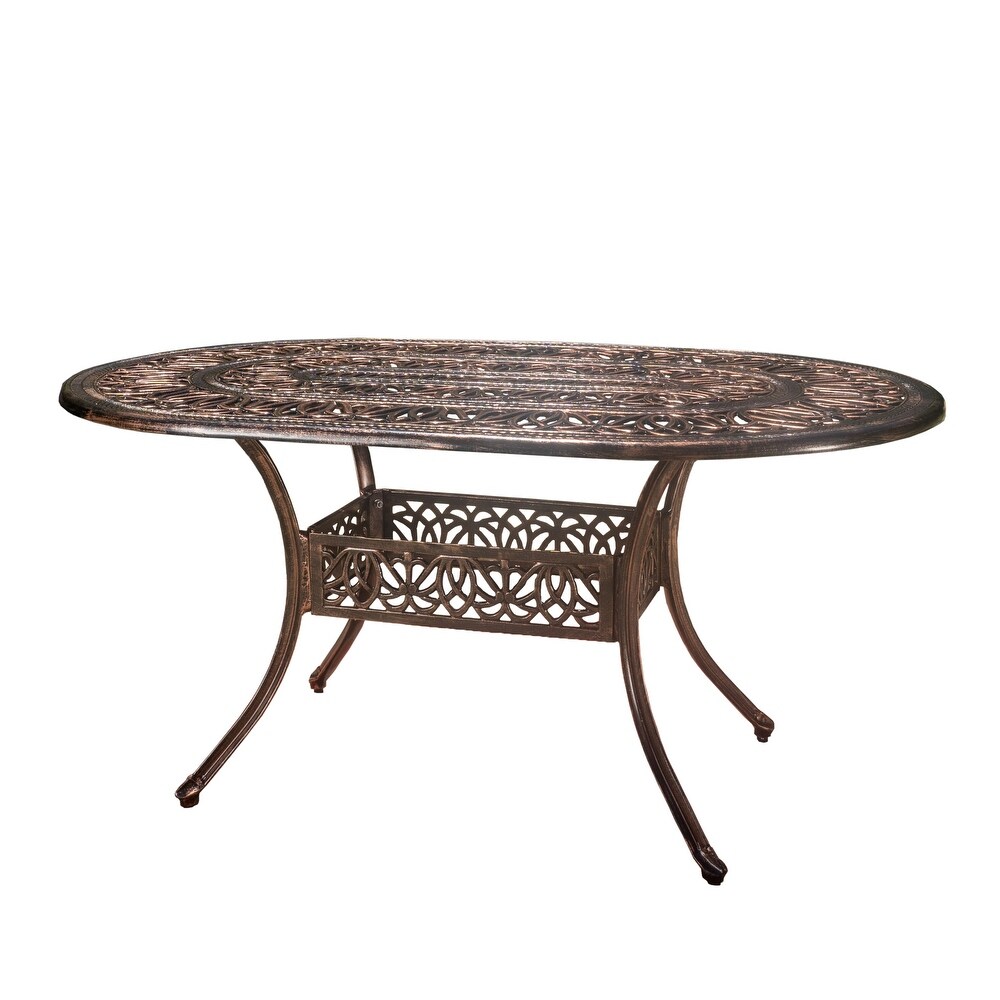 Haitian Outdoor Cast Aluminum Oval Dining Table (ONLY) by Christopher Knight Home   59.20\