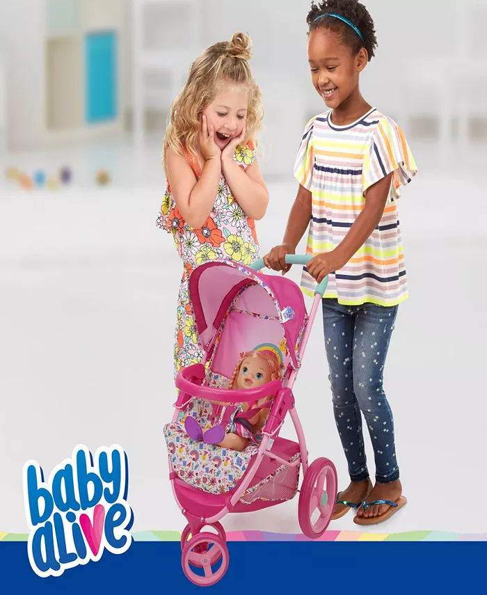 Baby Alive Pink And Rainbow Doll Jogging Stroller