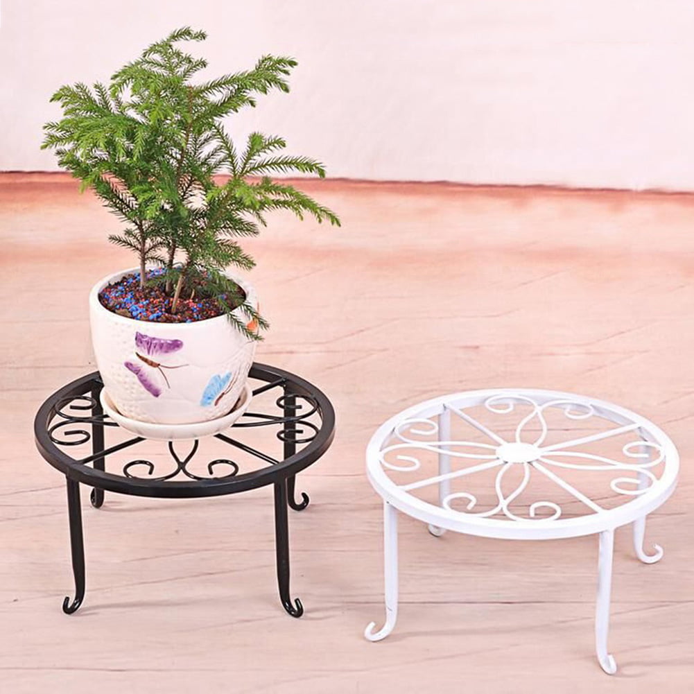 Besufy Plant Stand Floor Flower Pot Rack Round Iron Home Garden Indoor Balcony Decor