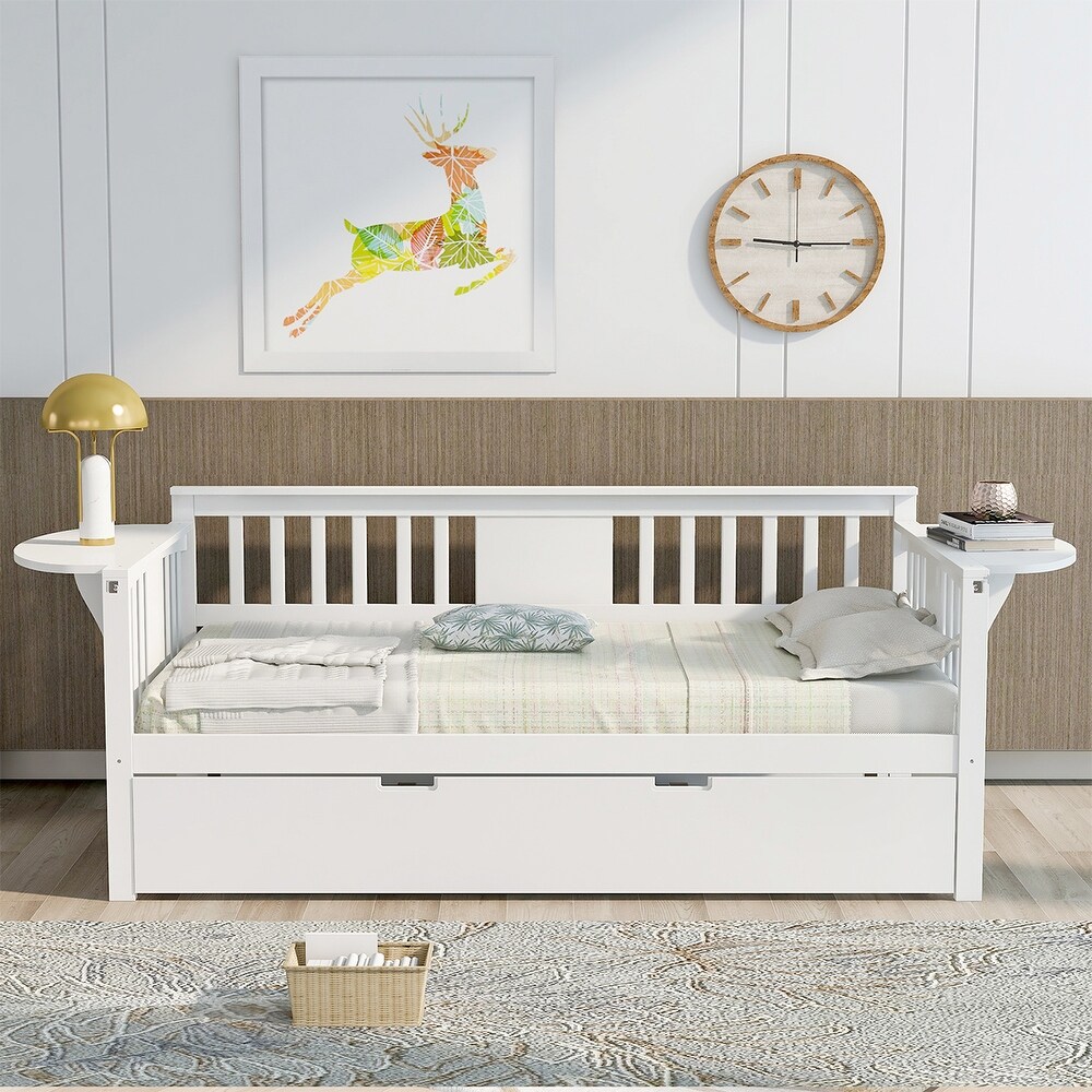 Merax Wooden Daybed with Twin Trundle Bed