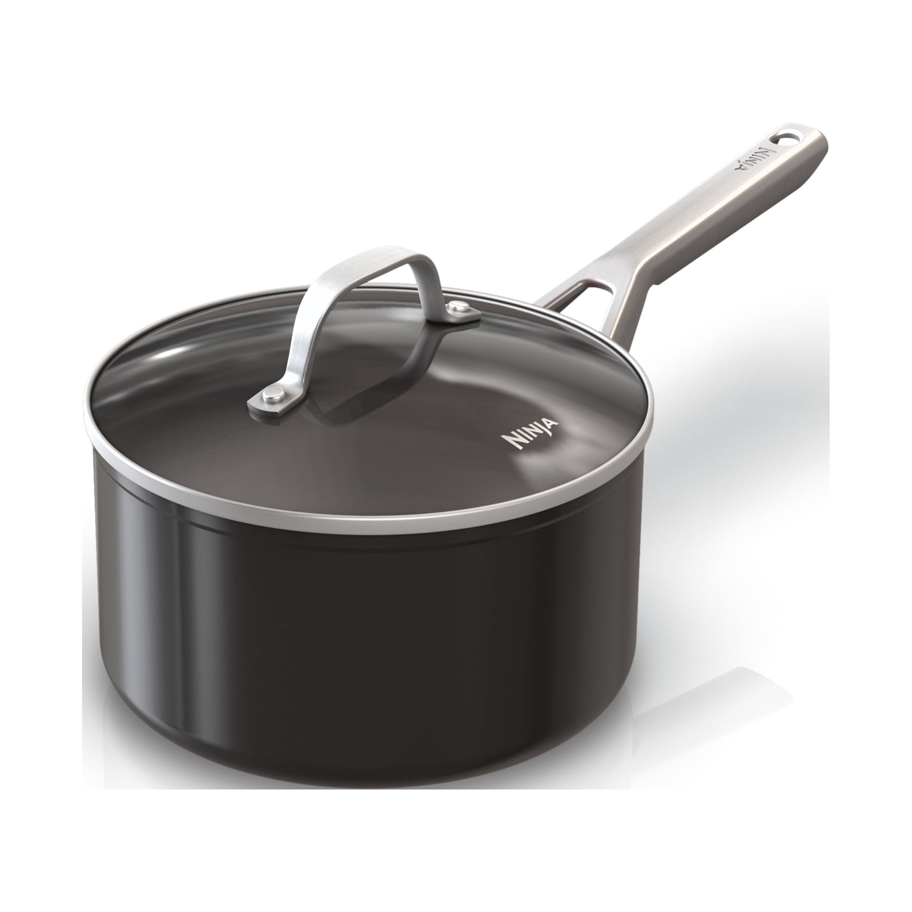 Ninja Foodi NeverStick Essential 3 1/2-Quart Saucepan with Glass Lid， oven safe to 500°F， C10235