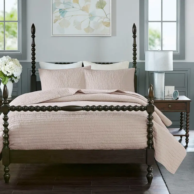 Blush Pink Queen Serene 3 Piece Bedding Collection