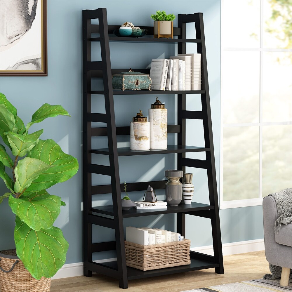 5 Tier Bookshelf Industrial Bookcase Storage Shelf