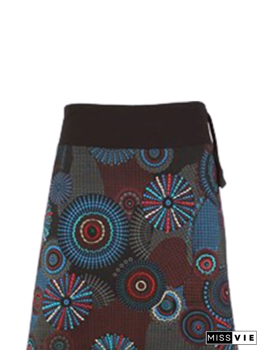 Brown Cotton-Blend Printed Skirt