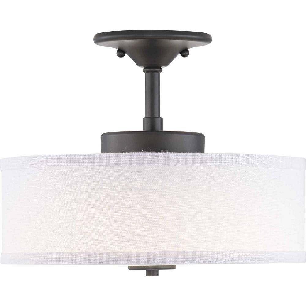 Progress Lighting Inspire Collection Graphite Integrated LED Semi-Flush Mount P350134-143-30