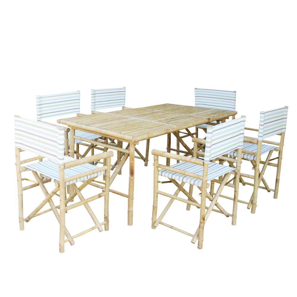 Set of 6 Director Chairs and Rectangular Table Dining