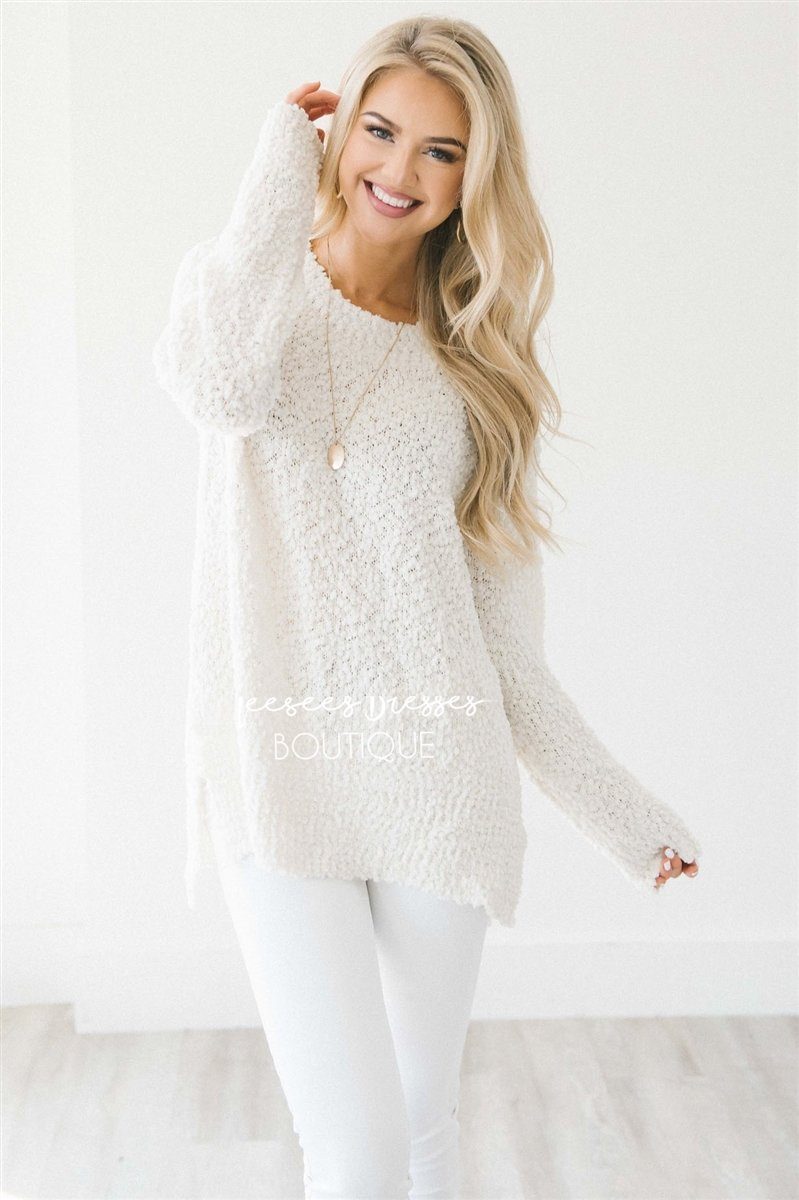 Cozy Fall Popcorn Pullover Round Neck Sweater