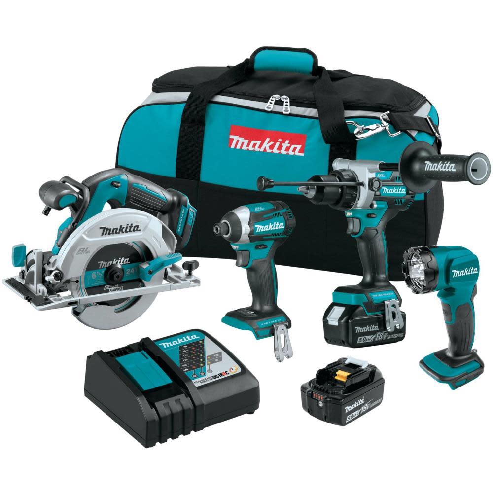 Makita 18V LXT Lithium Ion Brushless Cordless Combo Kit 4pc XT452T from Makita