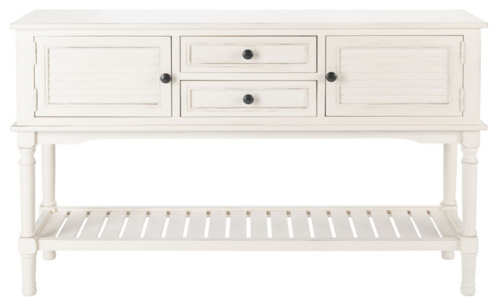 Piper 2 Drawer 2 Door Console Table Distressed White   Traditional   Console Tables   by V.S.D Furniture  Houzz