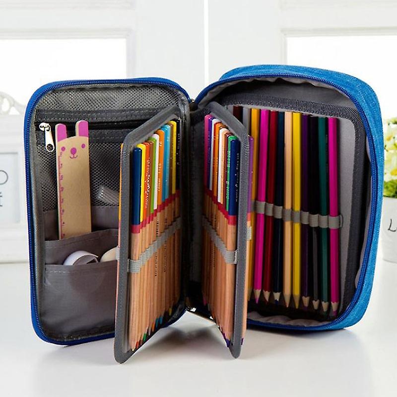 Waterproof Pencil Case 72 Color Large Capacity Sketch Pencil Bag Stationery Set(Blue)