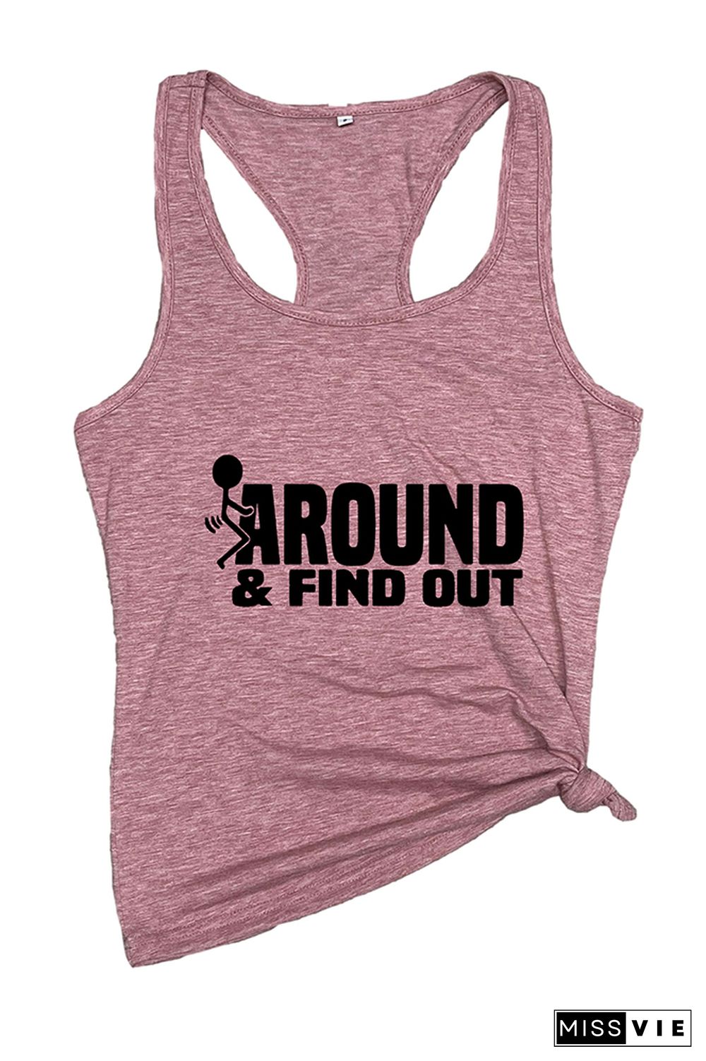 Fck Around And Find Out, Sarcastic Funny, Wine Glass Sleeveless Tank Top Wholesale