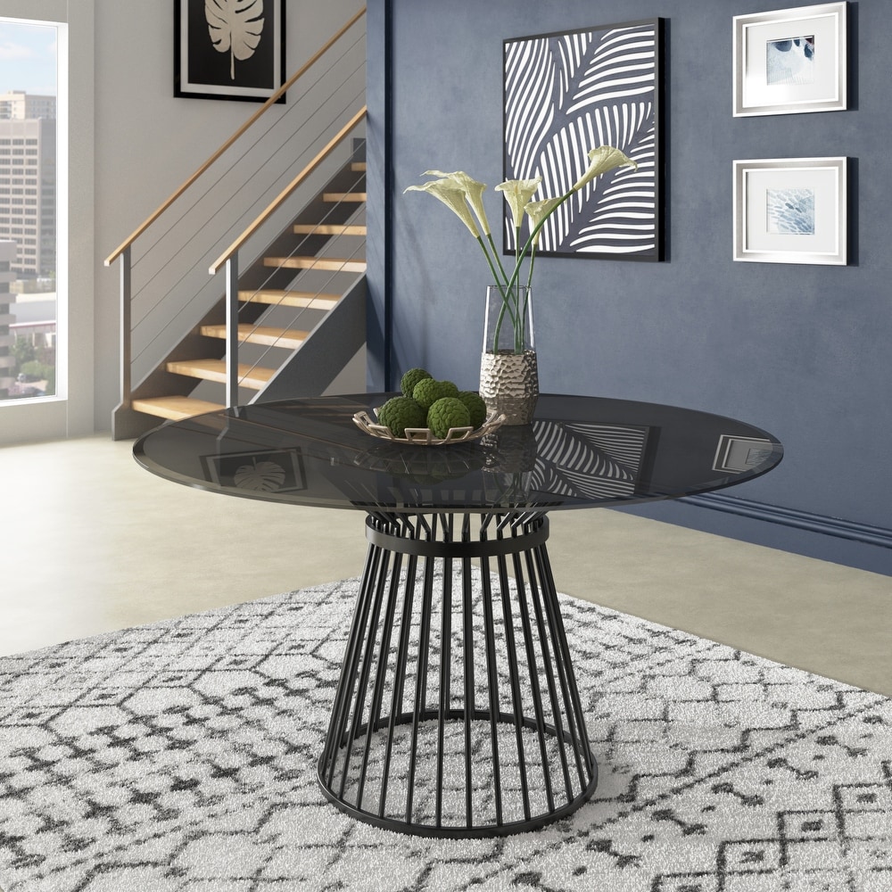 Sheeba Round Caged Metal Base Dining Table by iNSPIRE Q Modern