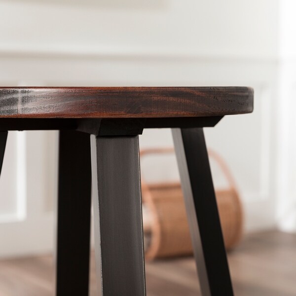 Middlebrook Round 24-inch Distressed Solid Wood Counter Stool